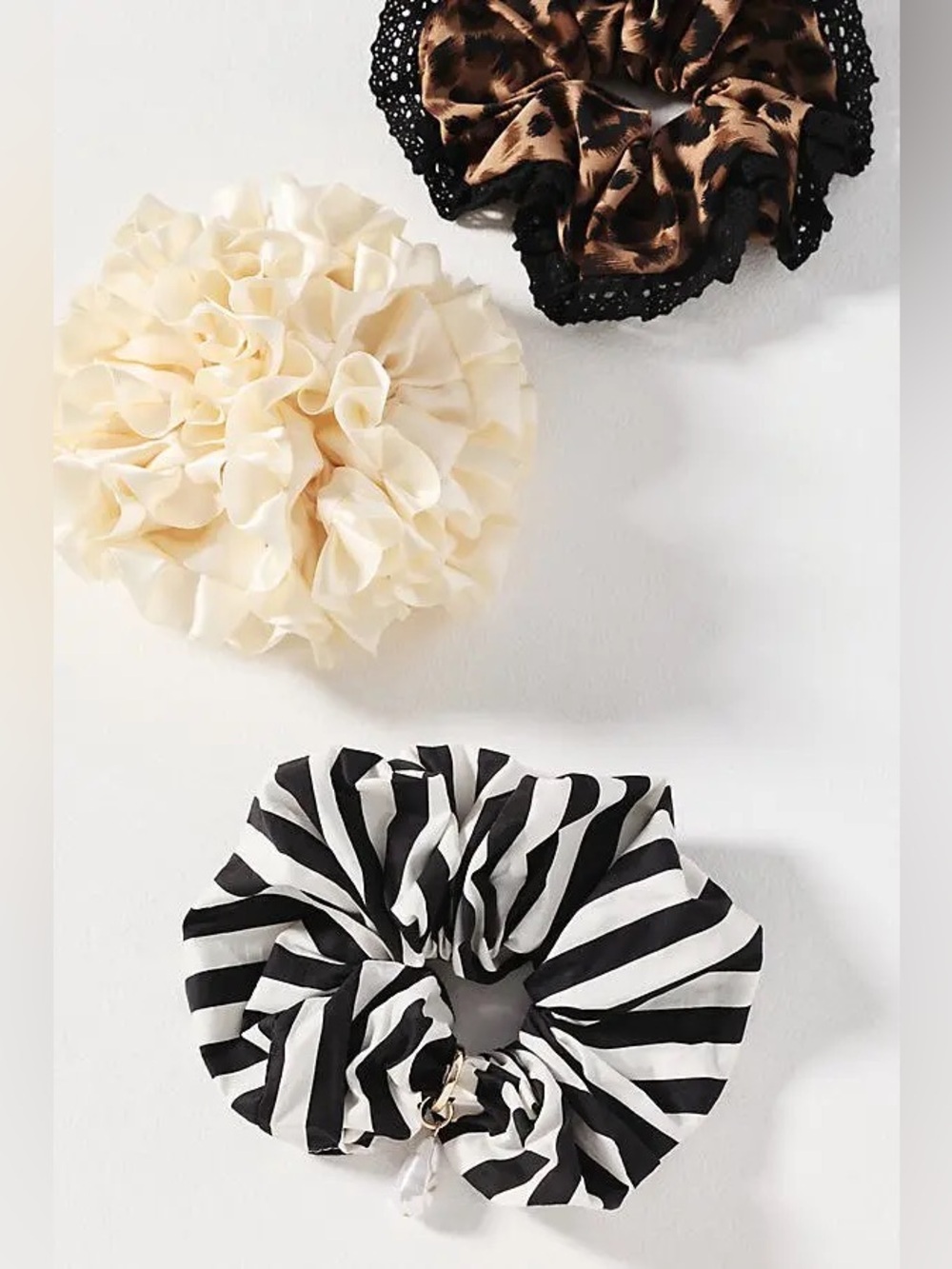 Anthropologie Textured Scrunchies, Set of 3